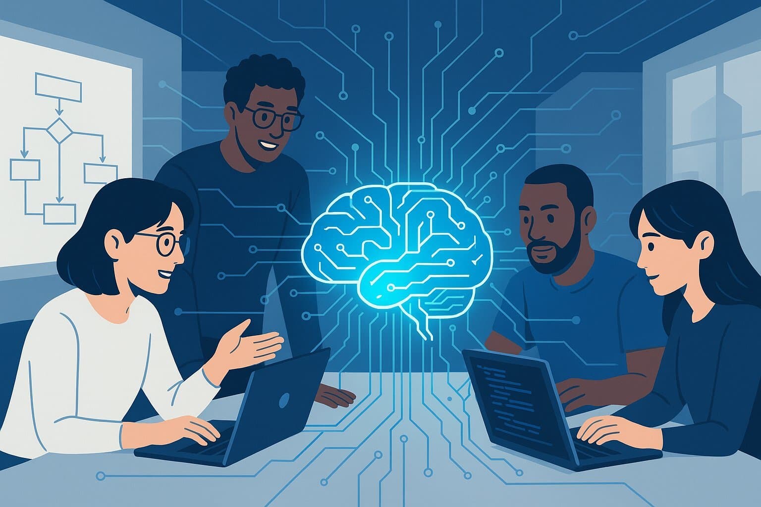 A collaborative team at the forefront of AI transformation.