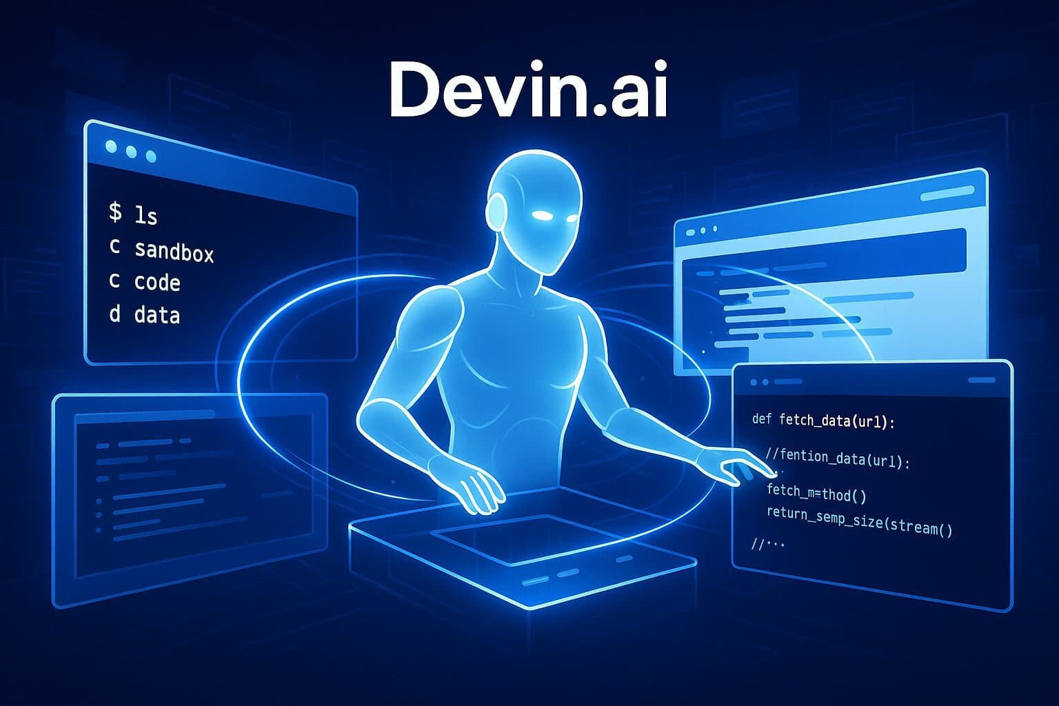 Visualizing the power and autonomy of Devin.ai, the world's first AI software engineer.