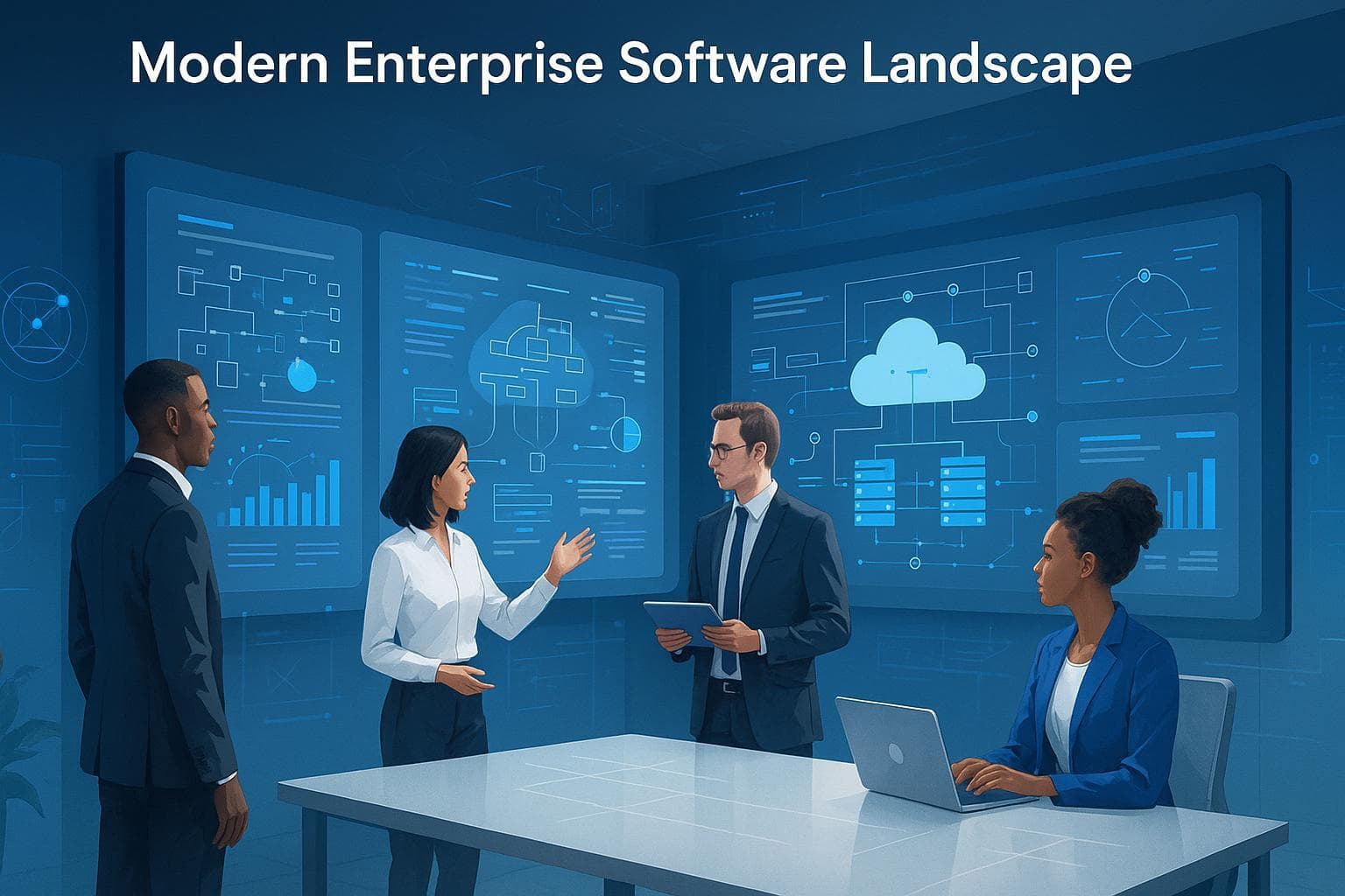 Enterprise software hero modern digital collaboration