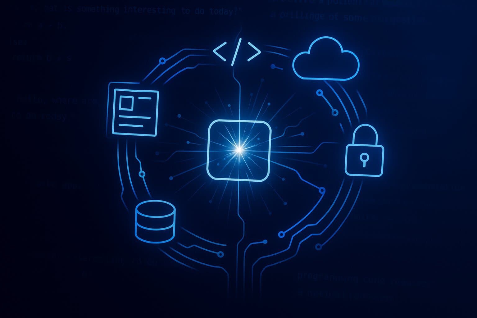 A visual metaphor for the AI-driven transformation of the software development lifecycle by GitHub Spark.