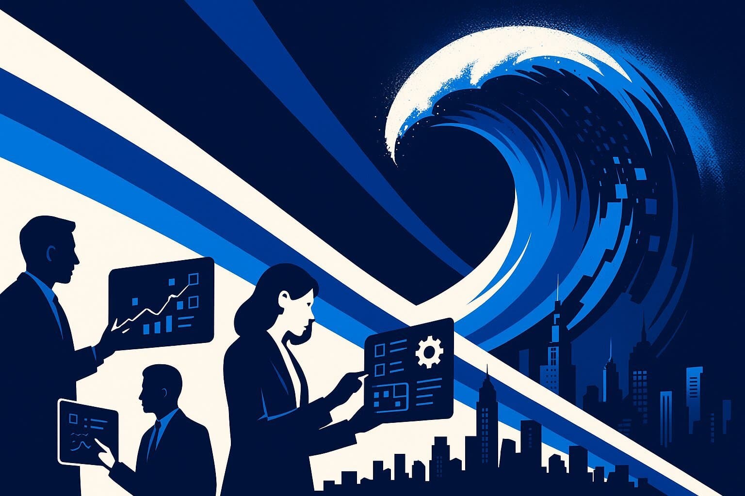 A visual representation of the overwhelming impact and acceleration of the low-code/no-code revolution on enterprise technology landscapes.